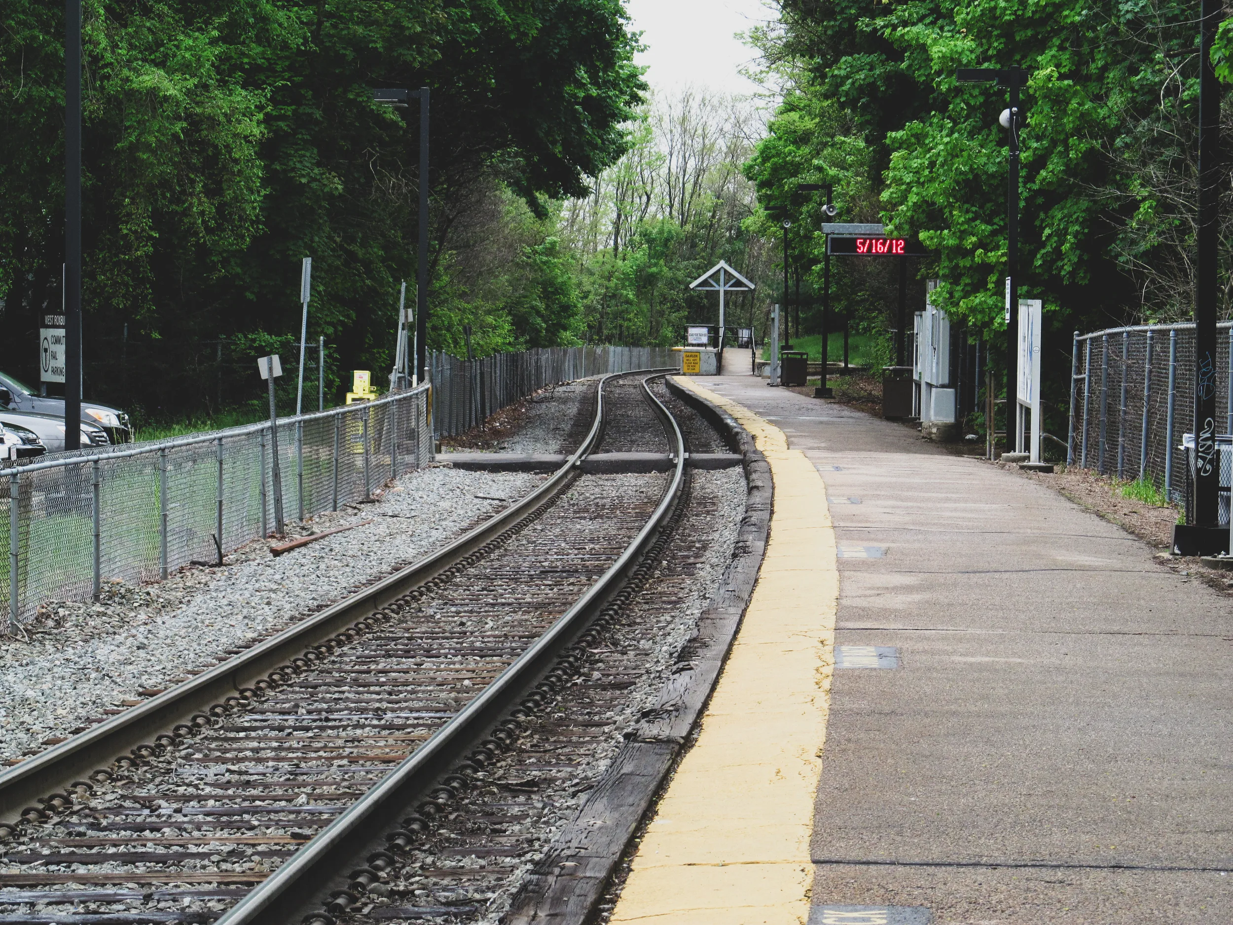 Commuter rail train at a station