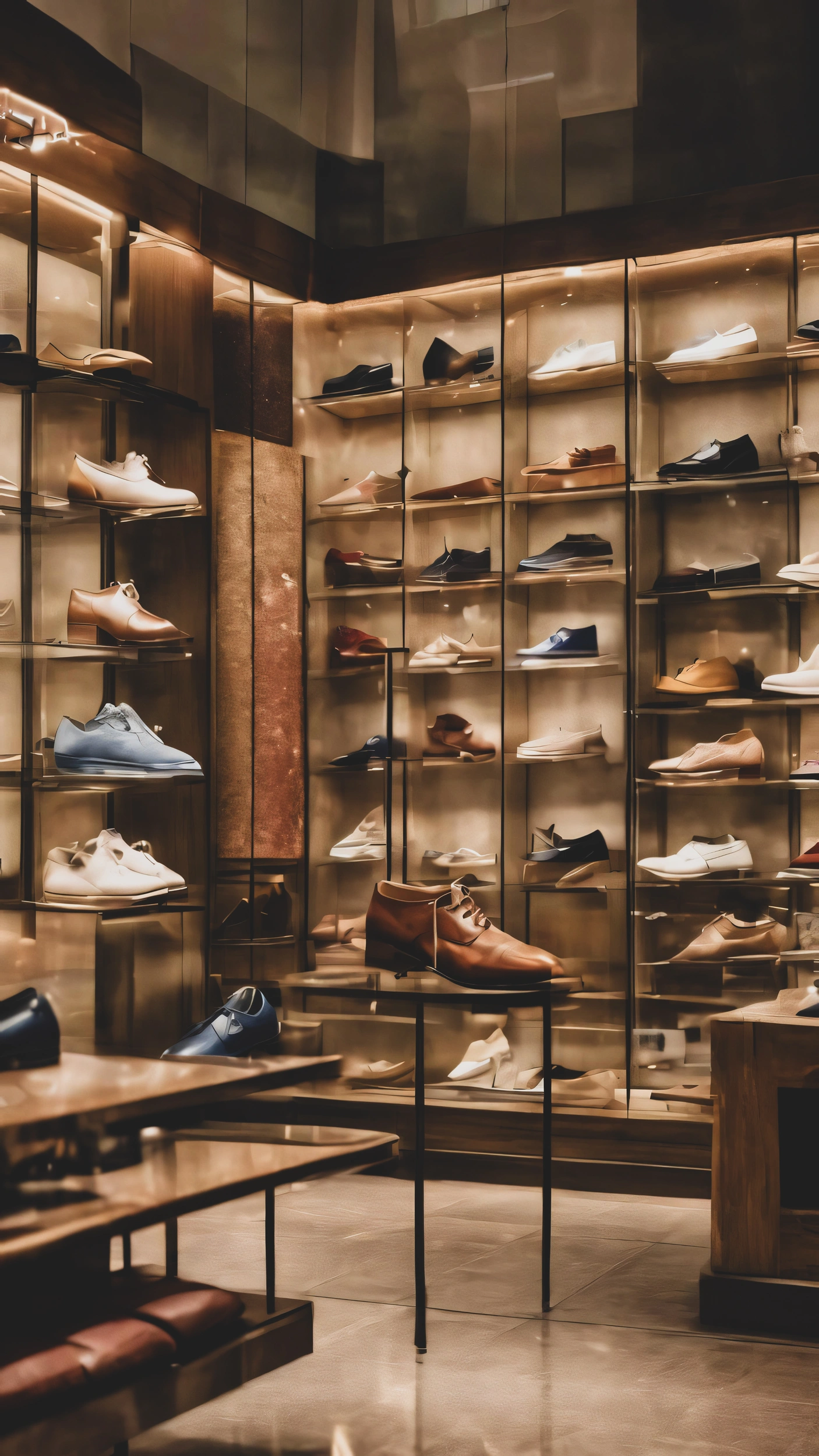Designer shoes displayed in a boutique